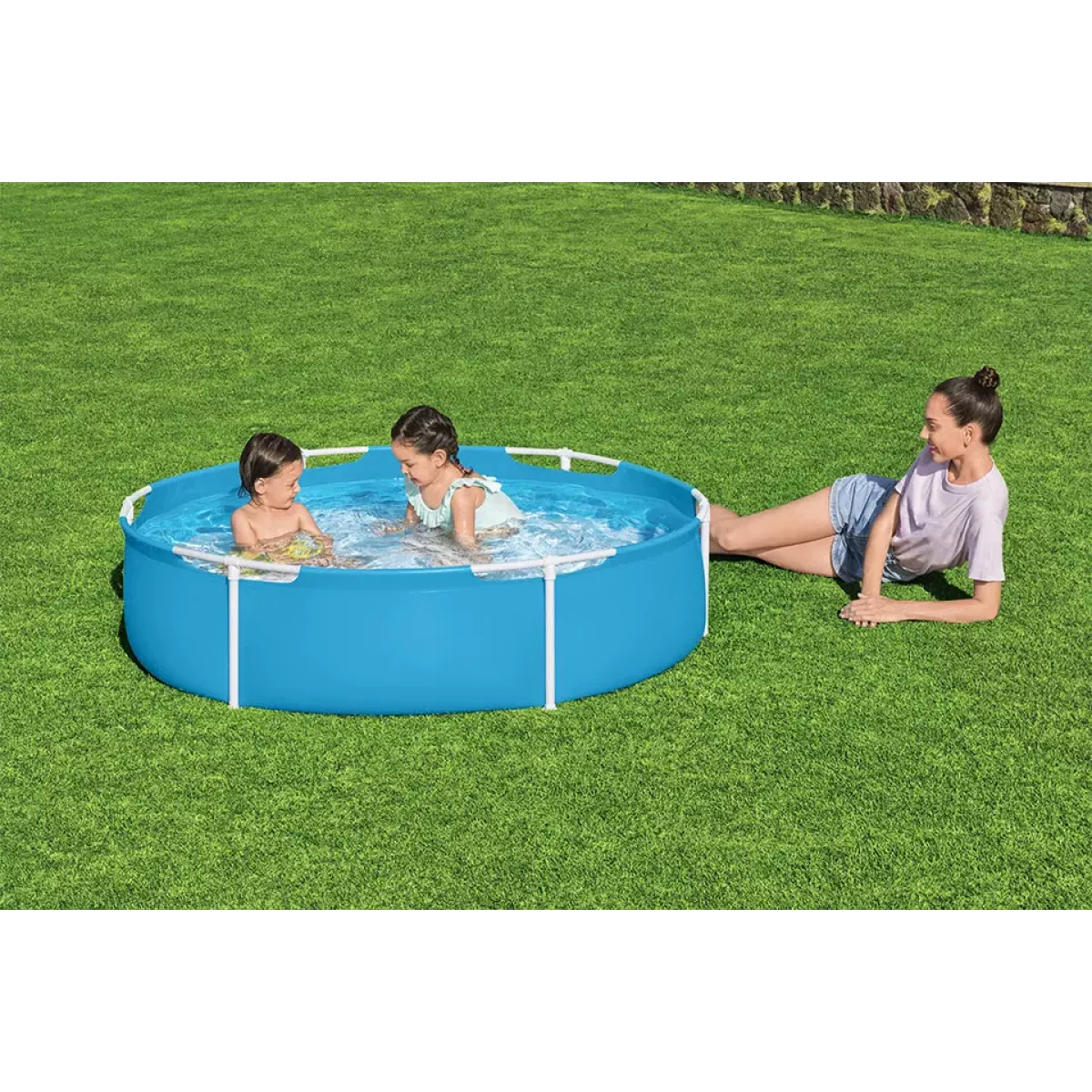 Бассейн каркасный 152x38 см без фильтра, круглый, голубой BESTWAY 56283 Бассейн каркасный 152x38 см без фильтра, круглый, голубой BESTWAY 56283