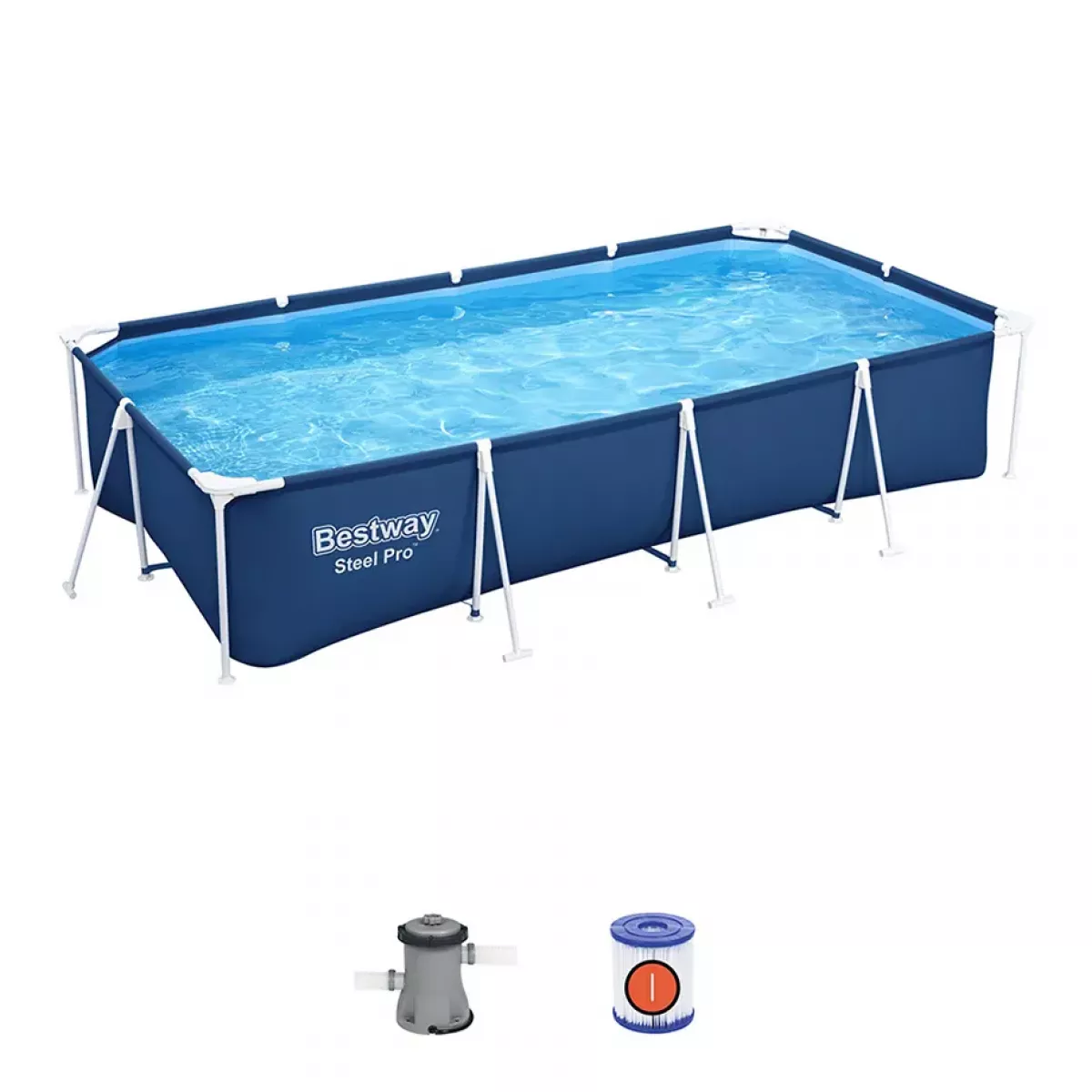 Бассейн каркасный 400x211x81 см с фильтром-насосом для дачи BESTWAY 56424 Бассейн каркасный 400x211x81 см с фильтром-насосом для дачи BESTWAY 56424